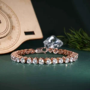 Rose Gold Statement Tennis Bracelet: Sparkle and Brilliance for Weddings