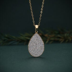 Sienna Pavé Diamond Pear Shaped Pendant in 18K Yellow Gold