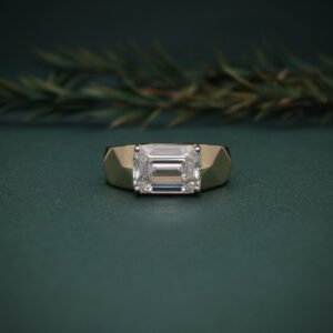 14K Yellow Gold Emerald Cut Lab Grown Diamond Men’s Ring