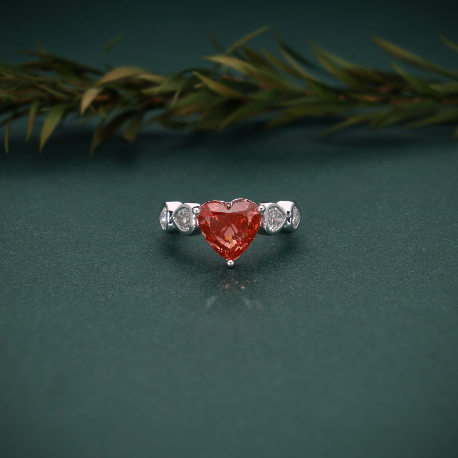 Heart Cut Pink Gemstone Ring in White Gold | Custom Fine Jewelry