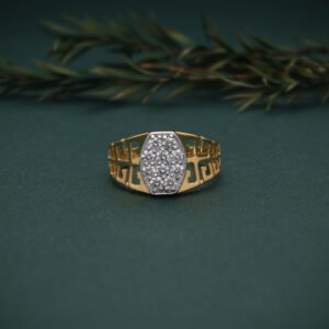 Men's Geometric Diamond Ring | 14KT Yellow Gold