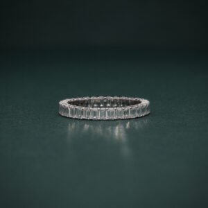 Eternity Emerald Cut Diamond Band14K White Gold | IGI Certified