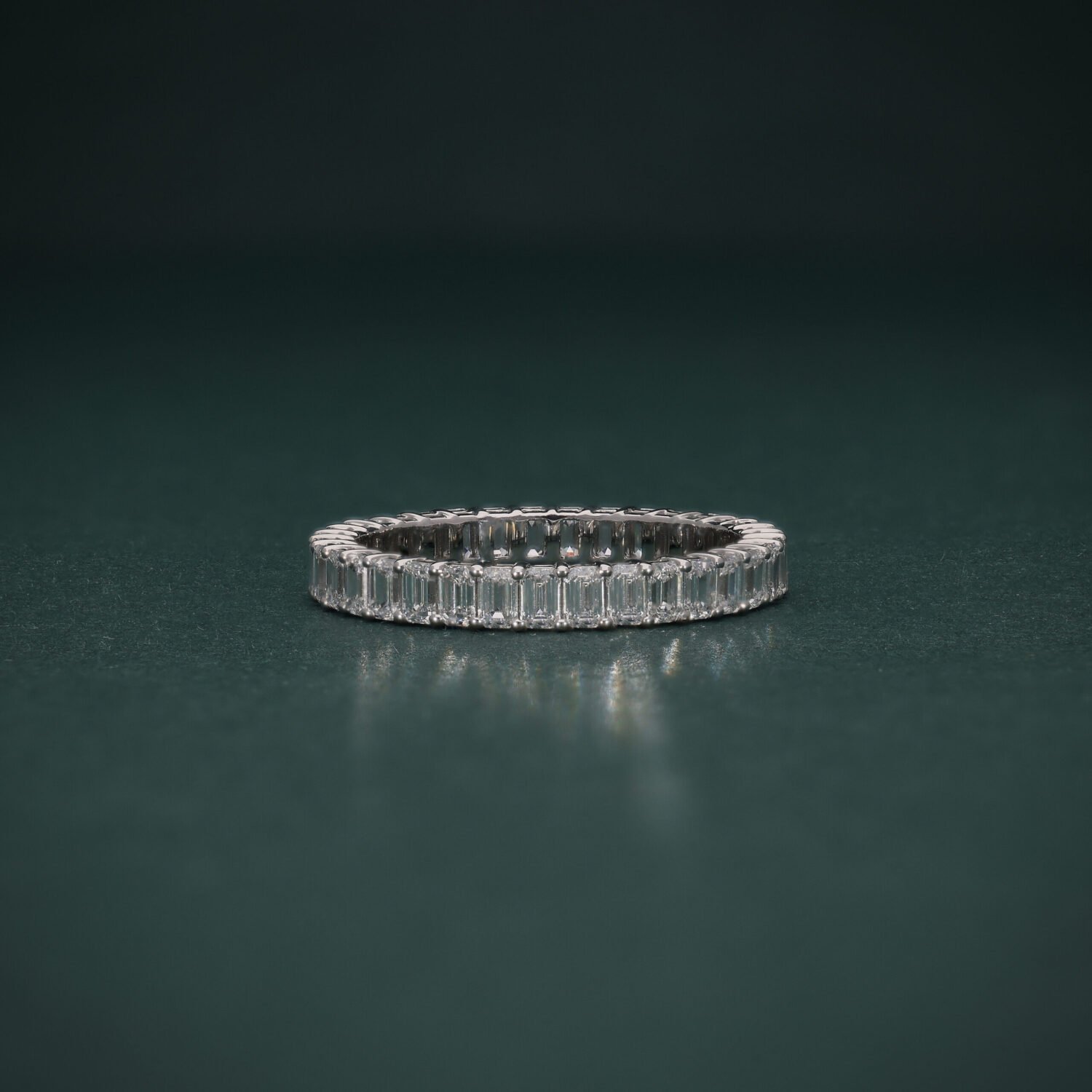 Eternity Emerald Cut Diamond Band14K White Gold | IGI Certified