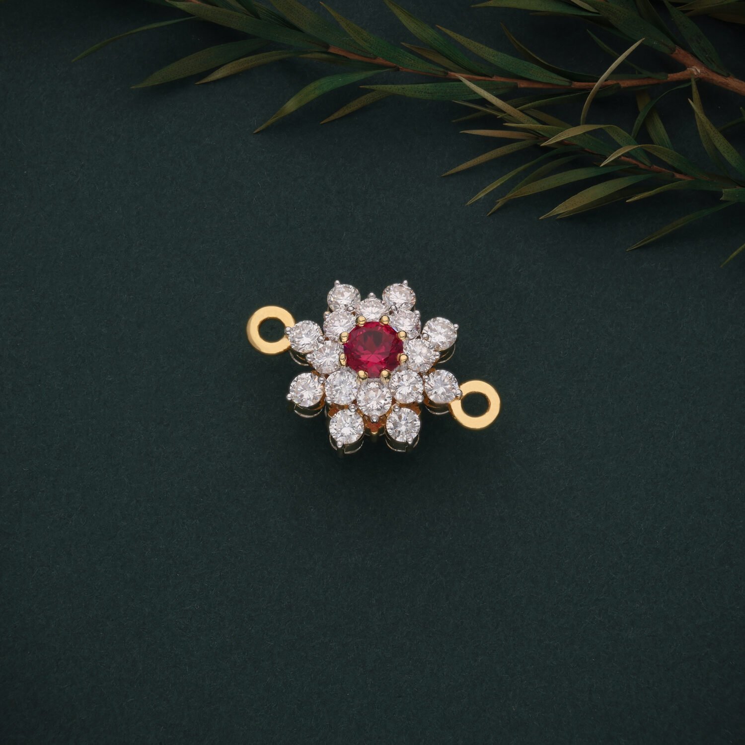 18K Yellow Gold Two Side Muggappu Diamond | South Indian Jewelry